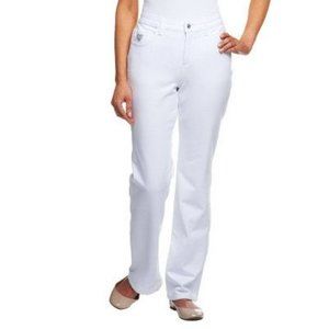 Quacker Factory White Knit Pants, A217496|E0704